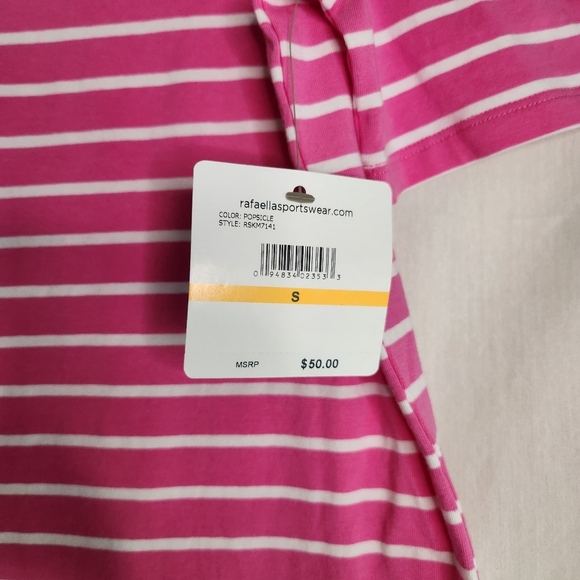 Rafaella Pink and White Striped Top Size S NWT. - Picture 6 of 6